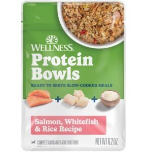 Wellness Protein Bowls Salmon, Whitefish & Rice Recipe Adult Whole Meat Wet Dog Food