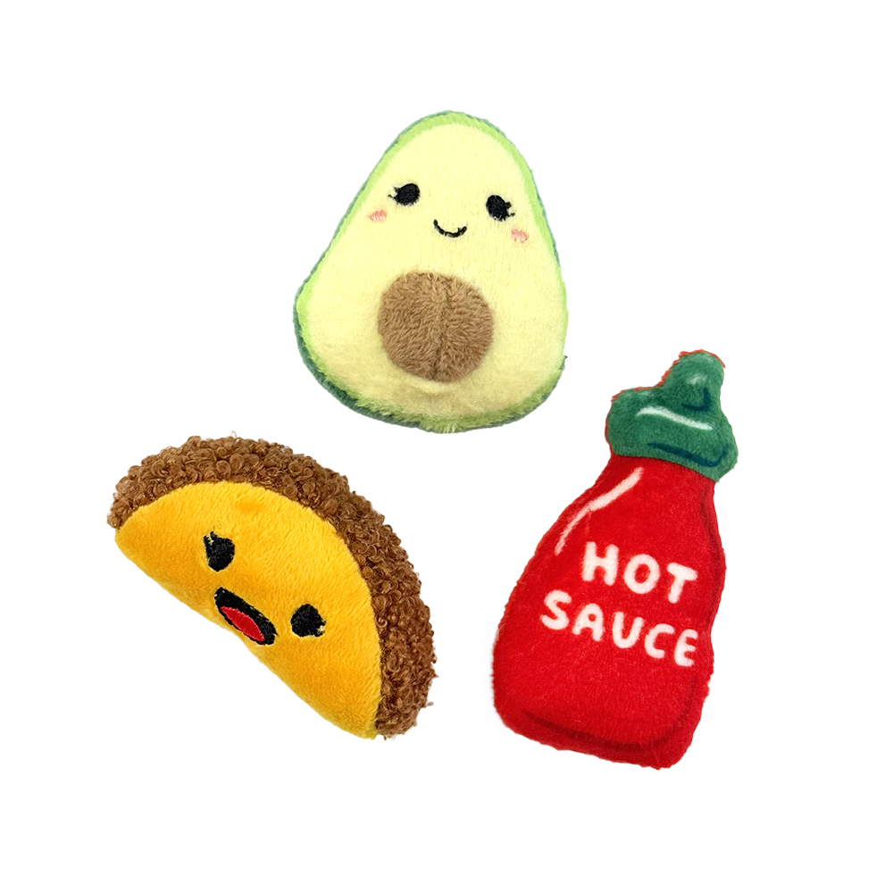 Fog City Pet Southwest Snack Pack Trio Plush Catnip Cat Toys, 3-Pack