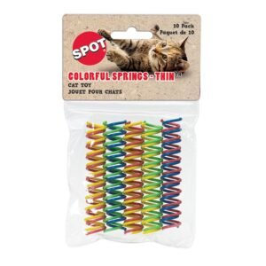 Spot Thin Colorful Springs Cat Toy, 10-Pack