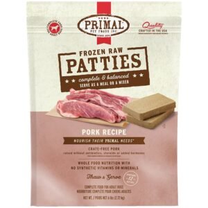 Primal Raw Frozen Canine Patties Pork Formula Dog Food