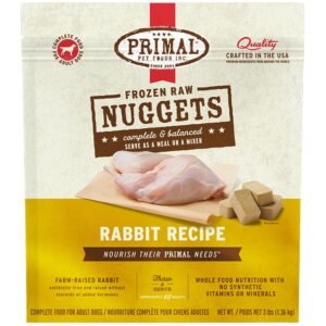 Primal Raw Frozen Canine Nuggets Rabbit Formula Dog Food