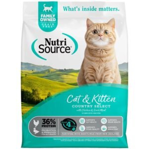 NutriSource Grain Free Country Select w/ Chicken & Duck Meal Complete Recipe Kitten & Adult Dry Cat Food