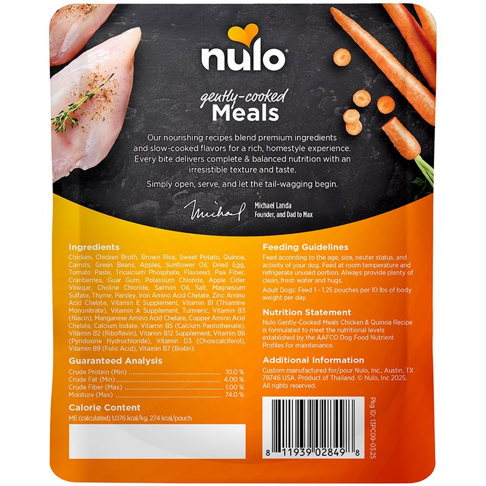 Nulo Gently Cooked Meals Chicken & Quinoa Recipe Adult Dog Food