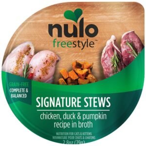 Nulo Freestyle Signature Stews Chicken, Duck & Pumpkin Recipe in Broth Kitten & Adult Wet Cat Food
