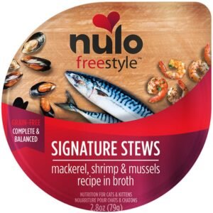 Nulo Freestyle Signature Stews Mackerel, Shrimp & Mussels Recipe in Broth Kitten & Adult Wet Cat Food