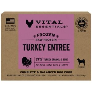 Vital Essentials Turkey Entrée Frozen Raw Patties Dog Food