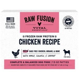 Vital Essentials RAW FUSION Chicken Recipe Frozen Raw Patties Dog Food