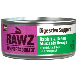 RAWZ Digestive Support Rabbit & Green Mussels Recipe Canned Cat Food
