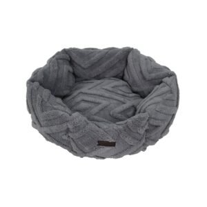 Pure Comfort Gray Woven Clamshell Cuddler Pet Bed