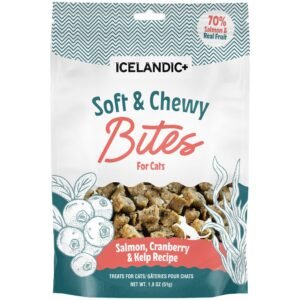 Icelandic+ Soft & Chewy Bites Salmon, Cranberry & Kelp Recipe Cat Treats