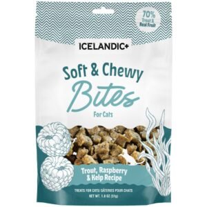 Icelandic+ Soft & Chewy Bites Trout Raspberry & Kelp Recipe Cat Treats