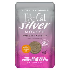 Tiki Cat Velvet Mousse w/ Salmon & Pumpkin in Broth Senior Wet Cat Food