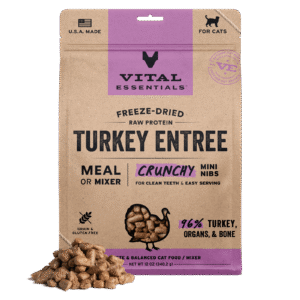 Vital Essentials Freeze-Dried Raw Turkey Entrée Crunchy Mini Nibs Cat Food
