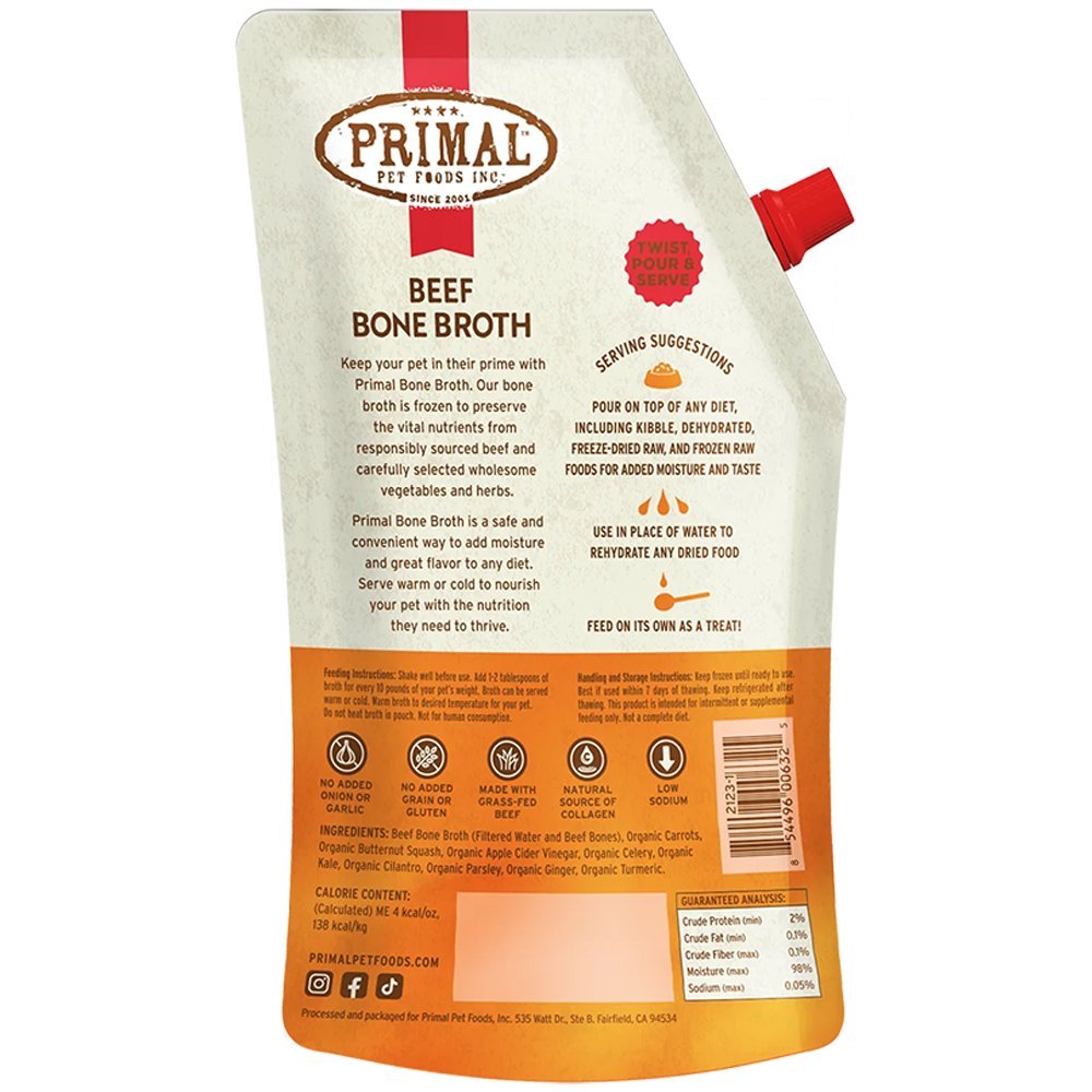 Primal Beef Bone Broth for Dogs & Cats