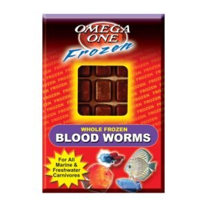 Omega One Whole Frozen Bloodworm Cube Pack Fish Food, 7-Oz