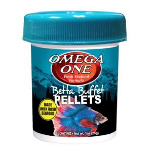 Omega One Betta Buffet Floating Pellet Fish Food, 1-Oz