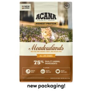 ACANA Highest Protein Meadowlands w/ Free-Run Chicken, Turkey & Chicken Liver Dry Cat Food